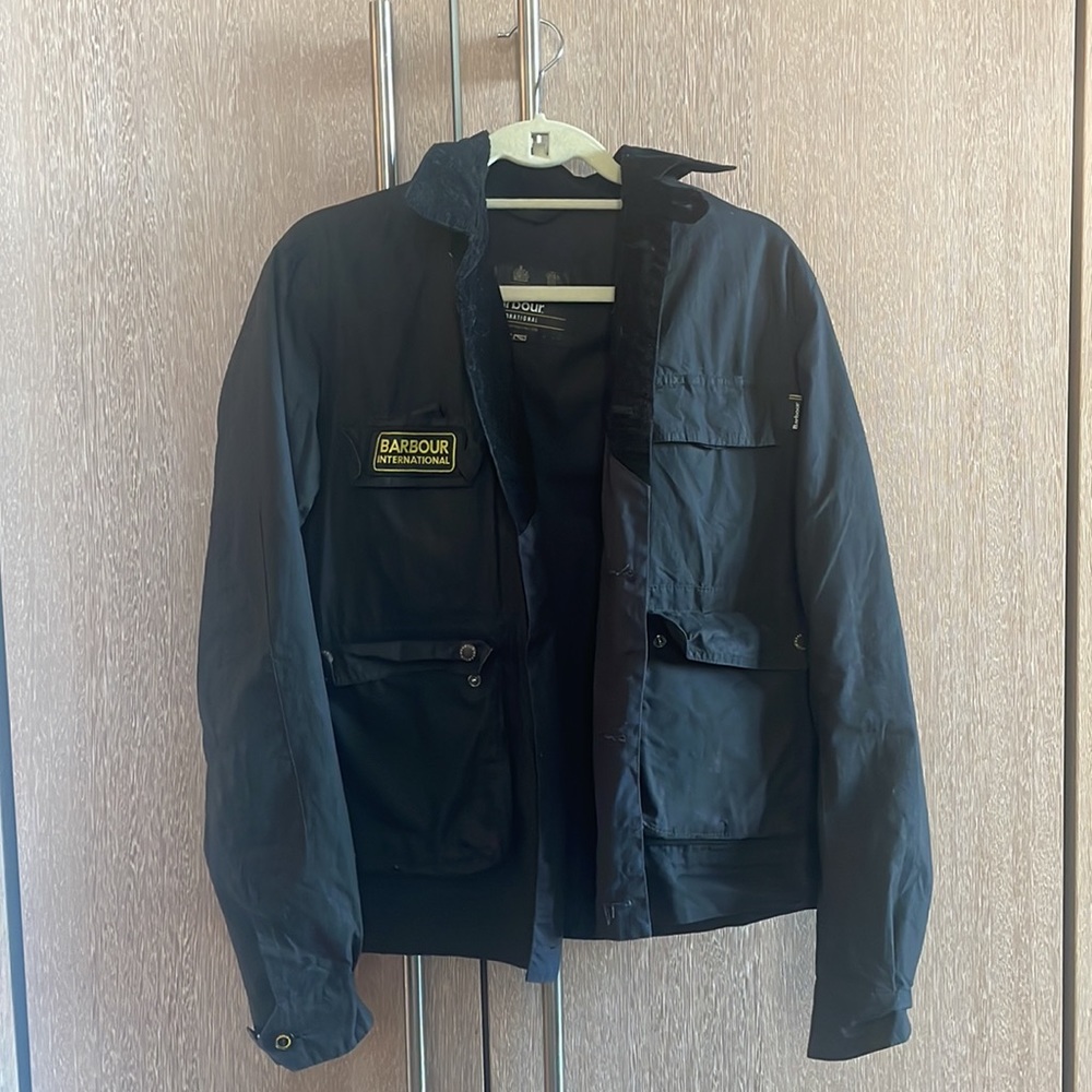 barbour international waxed jacket. Size medium M